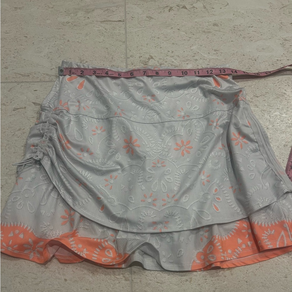 Lucky in Love Gray tennis pickleball Skirt with Ruched Sides - Picture 9 of 9